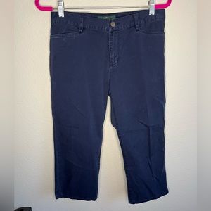 LRL Classic Midcalf Women’s Navy Blue Nautical Capri Trousers w/ Rope Belt #58